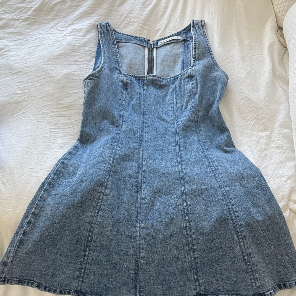 Abercrombie denim square neck mini dress